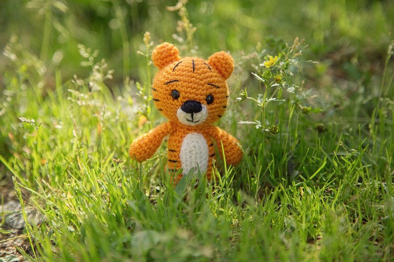Crochet tiger, Crochet tiger Stuffed toy, tiger toy,  knitted tiger - 玩具/玩偶 - 羊毛 橘色