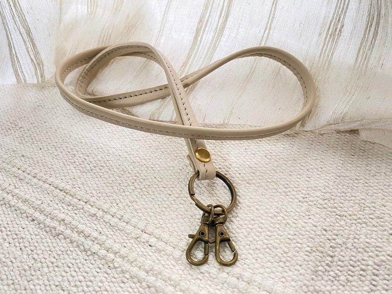 有格调。皮革颈绳 - 米白 - - 挂绳/吊绳 - 真皮 白色