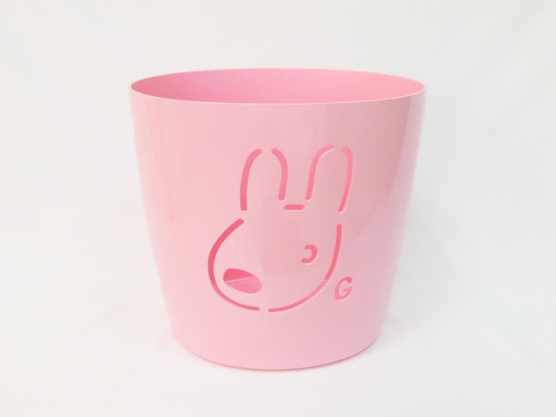 《丽莎和卡斯柏》中型镂刻脸收纳筒-卡斯柏(粉) - 收纳用品 - 塑料 粉红色
