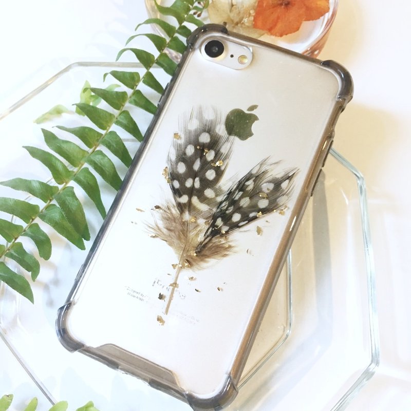 羽种心藏 羽毛 手机壳 毕业礼物iPHONE11 - 手机壳/手机套 - 植物．花 黑色
