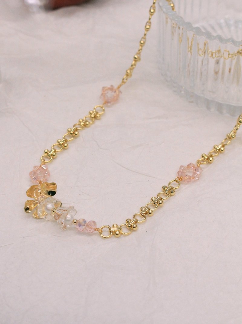 赏花限定。MUCHAT手作14+18KGP铃兰花苞水晶项链 - 项链 - 其他金属 金色