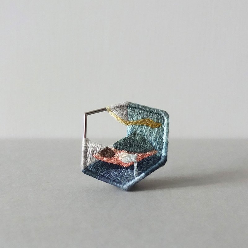 小骗子/念念/谦虚－别针 - 胸针 - 绣线 蓝色