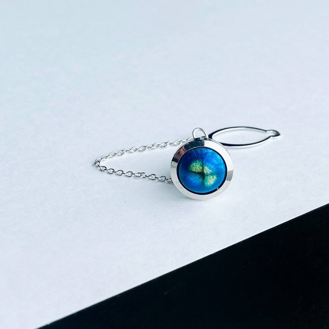 Frit [Marine Blue] Cloisonne Tie Tack Lapel Pin Pure Silver Cloisonne - 领带/领带夹 - 其他材质 蓝色