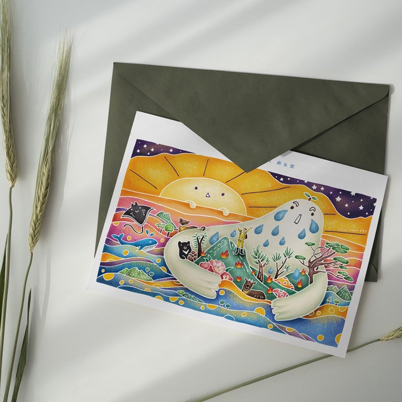 插画明信片 【山神的眼泪】 - 卡片/明信片 - 纸 