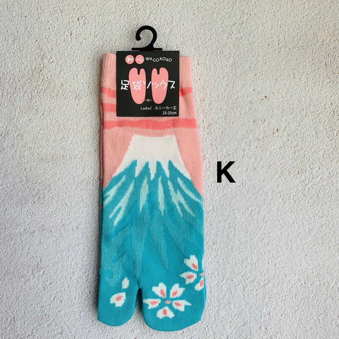 足袋袜 两趾袜-K富士山-日本和心WAGOKORO品牌 踝袜 - 袜子 - 棉．麻 