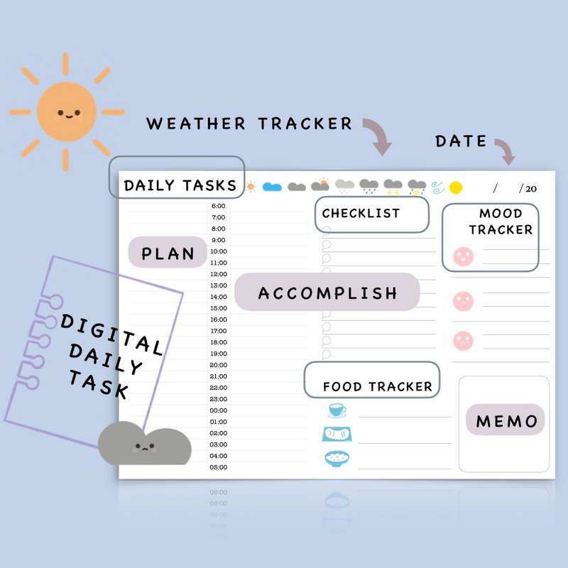 电子每日任务 | 可打印 | GOODNOTES/NOTABILITY - 电子手帐及素材 - 其他材质 