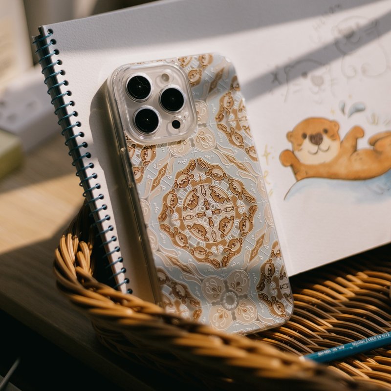 【手机殻】畅泳吧 水獭们 / 磁砖系列 - 手机壳/手机套 - 硅胶 蓝色