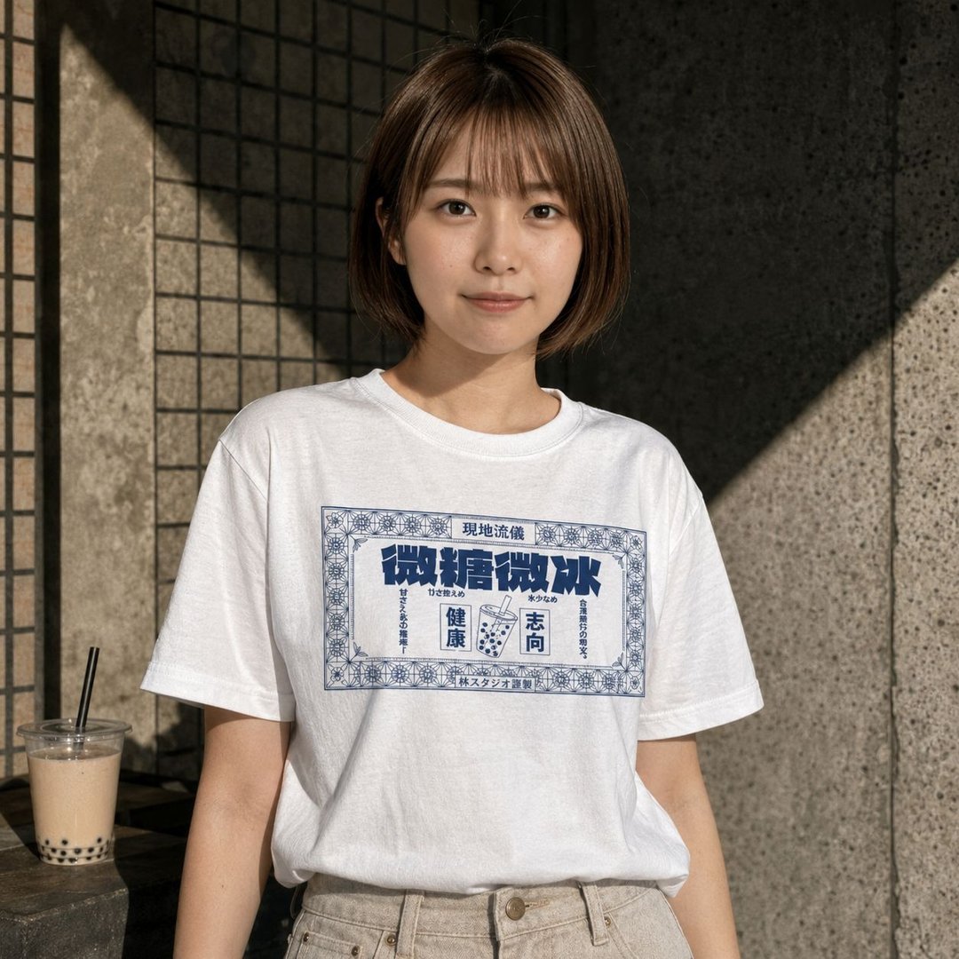 微糖微冰 台湾复古 T 恤  5.6oz 接单订制 - 女装 T 恤 - 棉．麻 白色