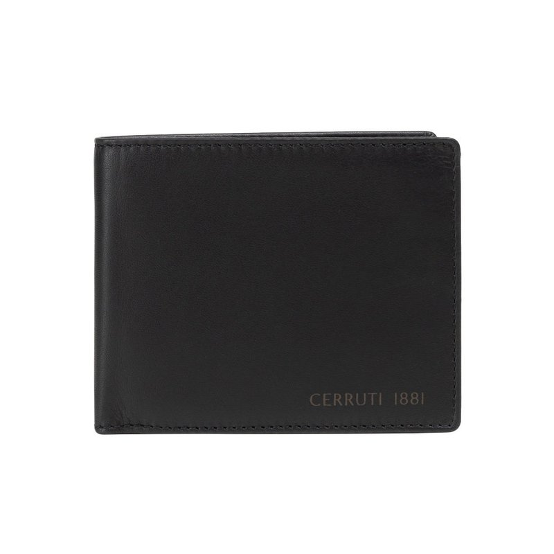 CERRUTI 1881 限量2折 顶级小牛皮4卡皮夹 全新专柜展示品 - 皮夹/钱包 - 真皮 黑色