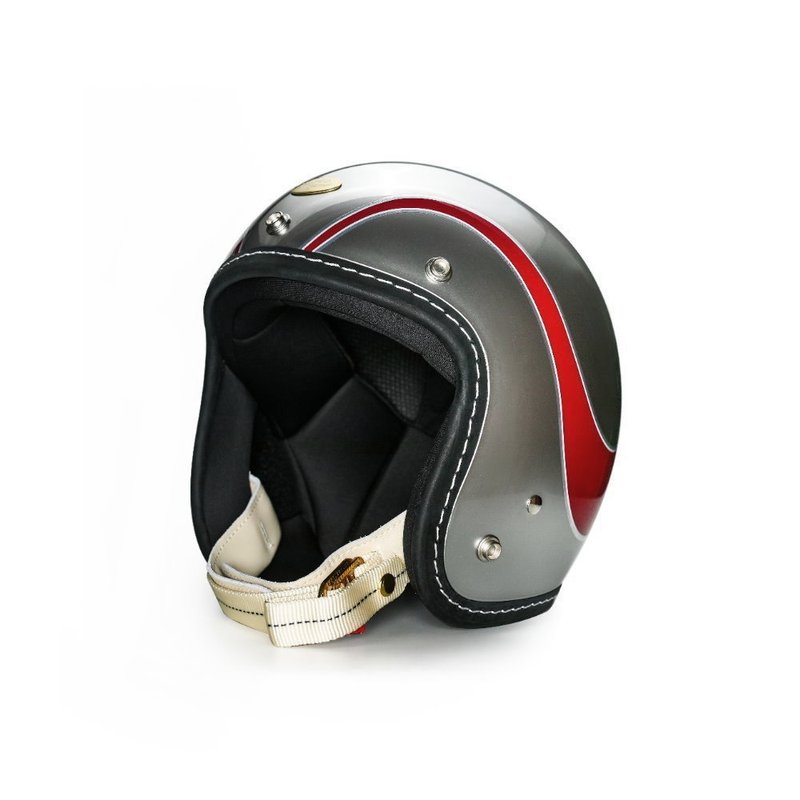 FETURE飞乔-500TX-2LOUD CUSTOM-亮光星空银(暗红) - 安全帽 - 其他材质 灰色