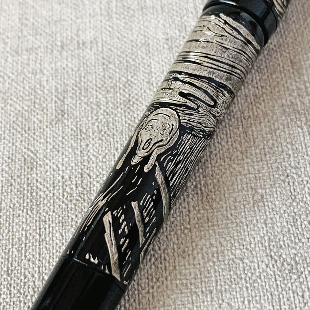 意大利 VISCONTI 经典名画呐喊钢笔 孟克 1893年 925银 No.283 - 钢笔 - 银 黑色