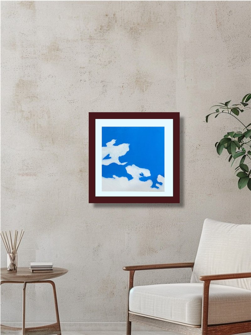 *轻笔触云朵 -有爱心的云*手绘油画  非印刷品 - 海报/装饰画/版画 - 纸 