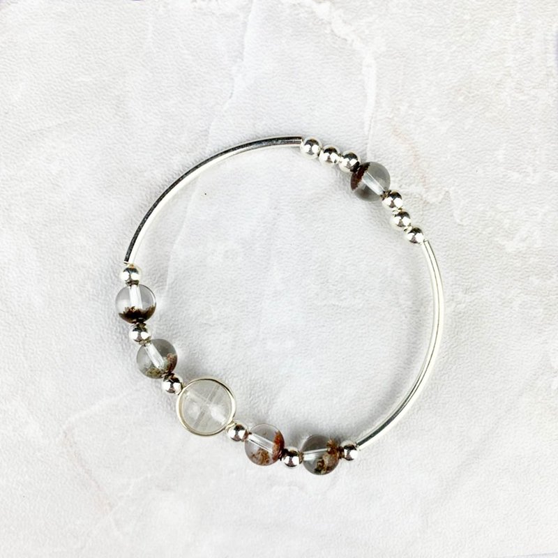 | 弯管系列 |幽灵交错 白幽灵 红幽灵 ( S925纯银x手链x定制化。) - 手链/手环 - 宝石 白色