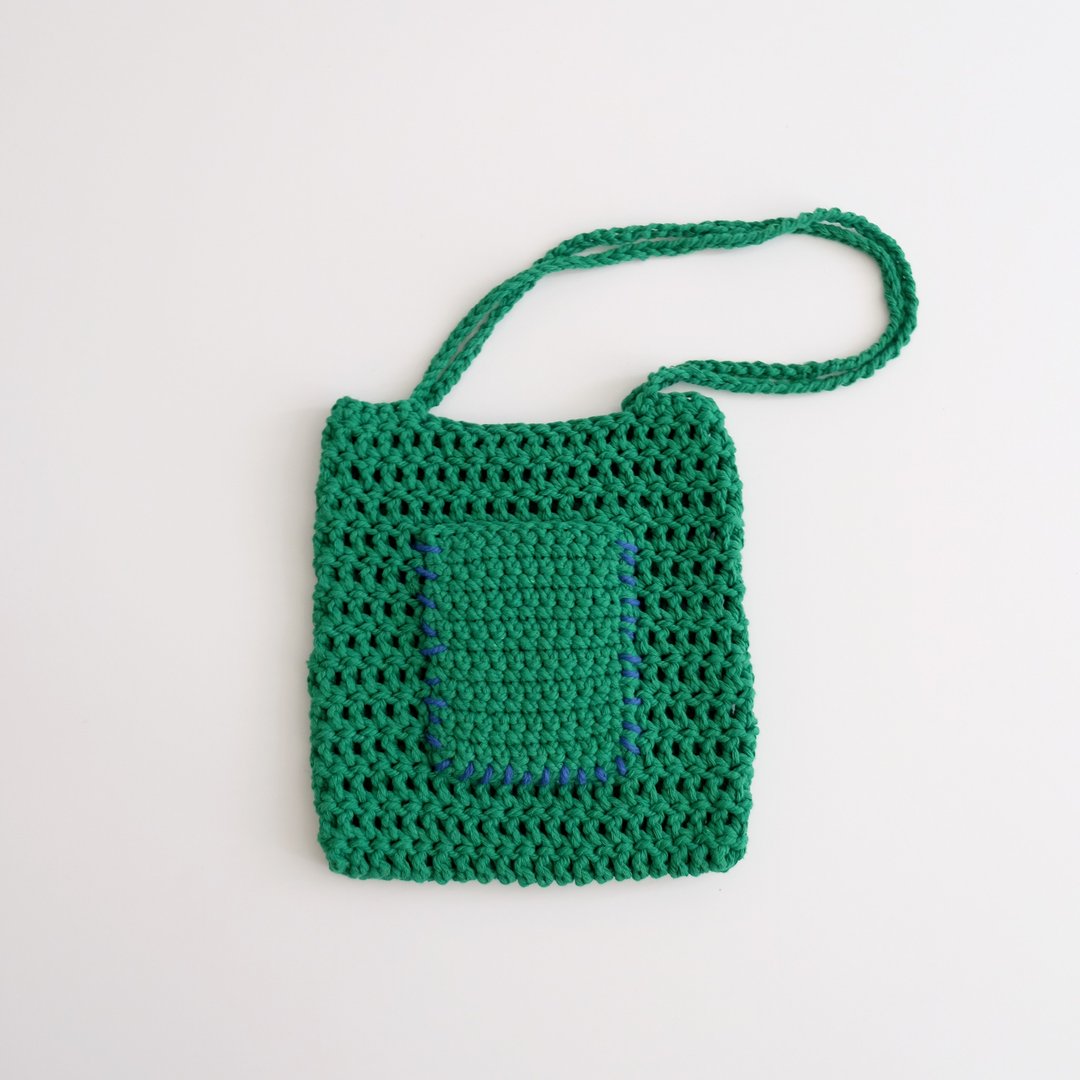 Tiff Crochet Bag Green - 手提包/手提袋 - 棉．麻 绿色