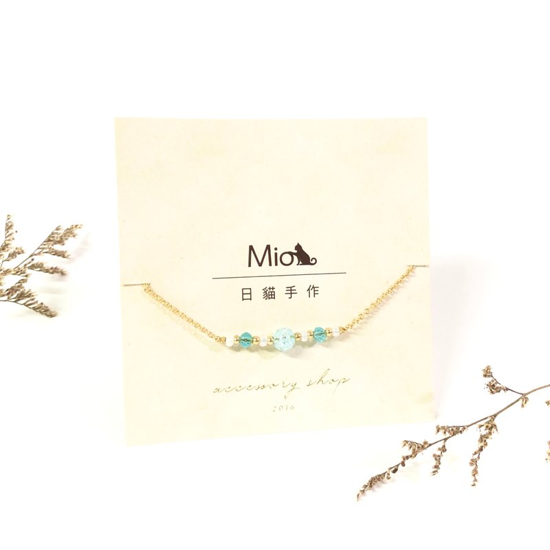 【黄铜系列手环】简约款-黄铜水晶细链(多色可选) - 手链/手环 - 其他金属 多色