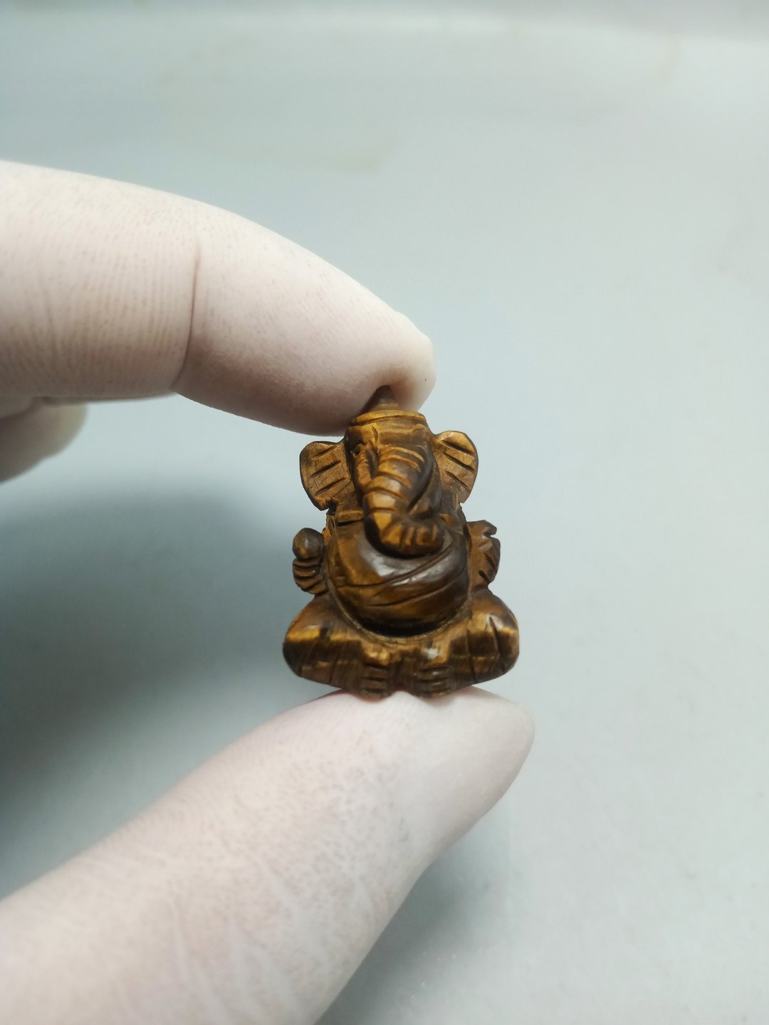 26 毫米手工雕刻虎眼石甘尼萨雕像 100% 正品天然石材 - 其他 - 石头 