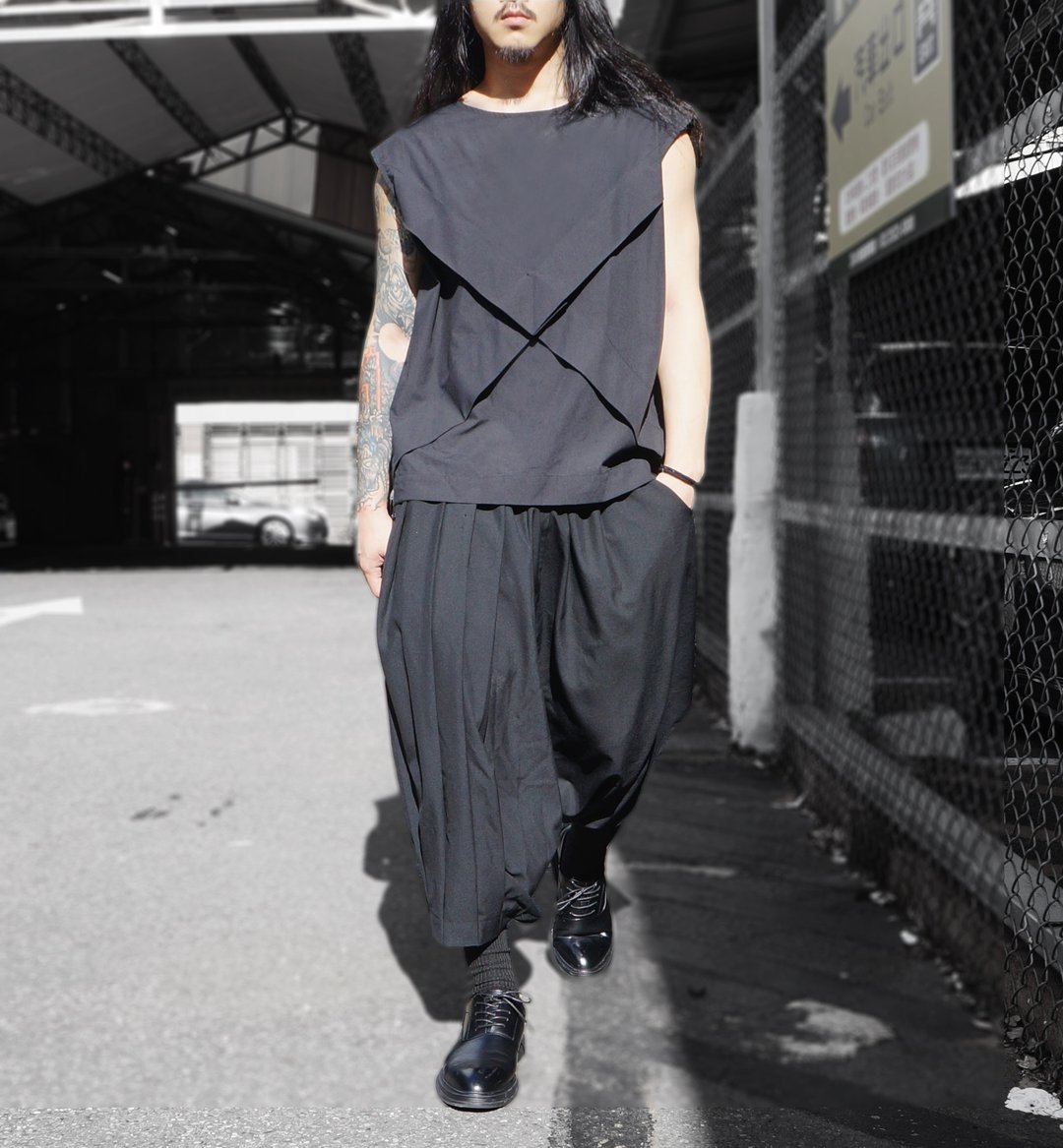 19AW 低档百折裤 - 男士长裤 - 羊毛 黑色