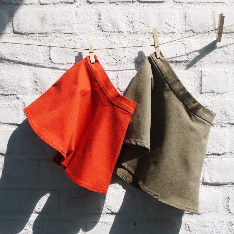 口袋大圆裙 - 其他 - 棉．麻 红色