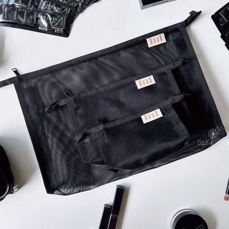 理理包 l i i l _超轻量网纱三角收纳袋3入组_夜空黑 - 化妆包/杂物包 - 尼龙 黑色