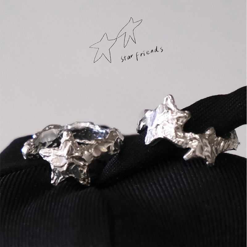 星星好朋友银戒 - 戒指 - 纯银 