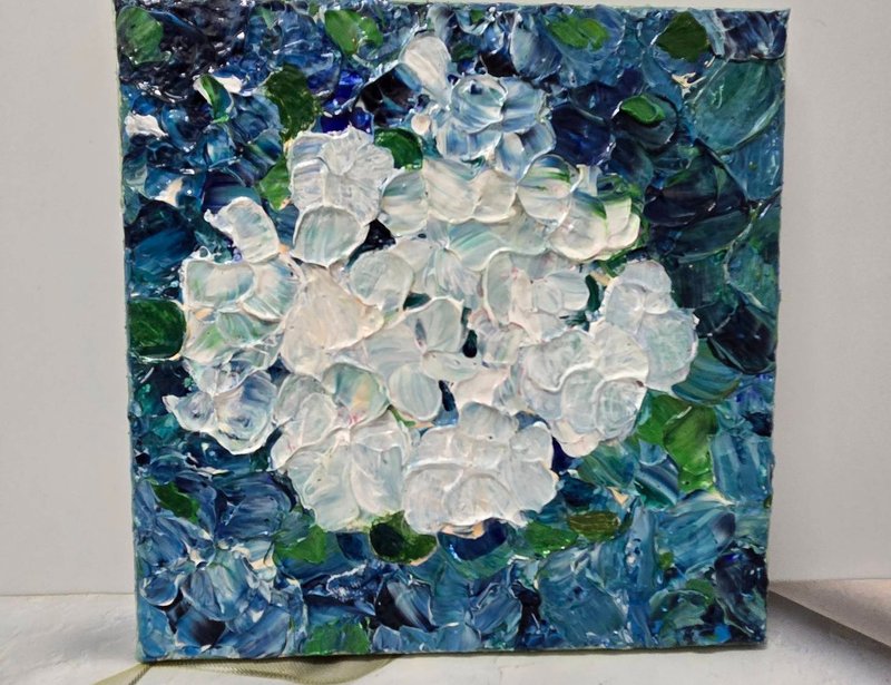 压克力画/丙烯艺术/原创手绘【静蓝之花】20×20装饰挂画 - 摆饰 - 压克力 