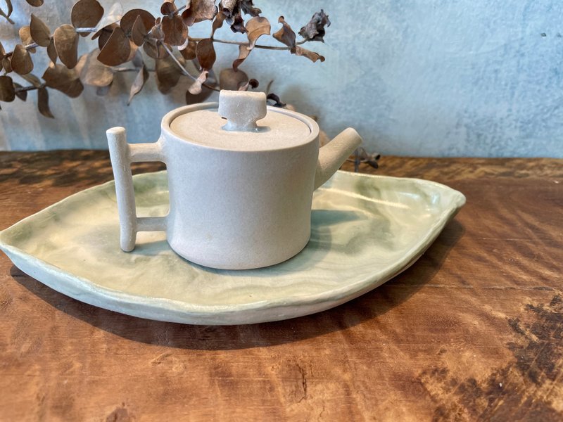 东方美人盘。壶承。茶盘。茶器。古风时器老灵魂。来场茶席上的穿 - 茶具/茶杯 - 瓷 绿色