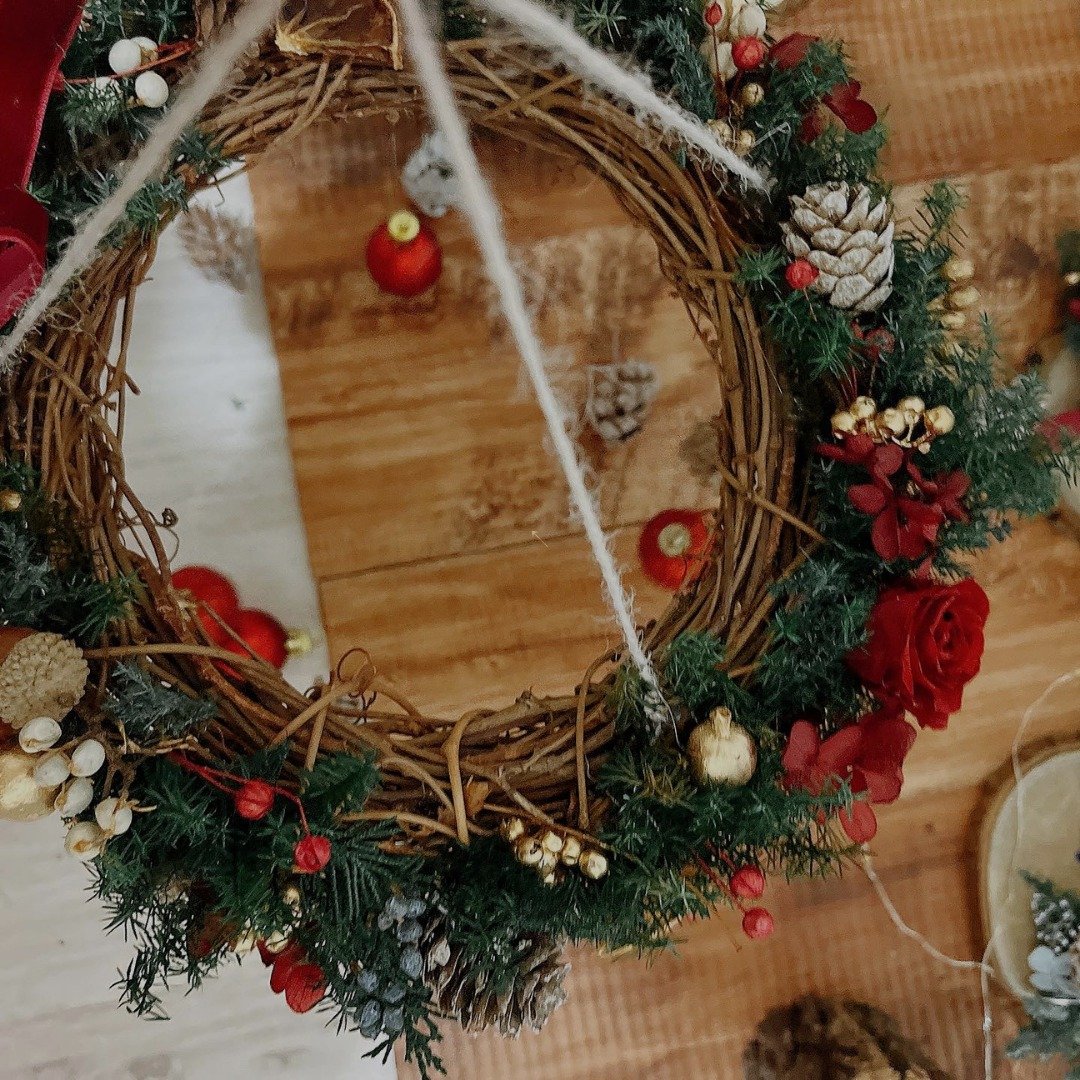 Christmas time | 冬・花艺体验 悬挂花圈 圣诞 一人成团 台中 - 植栽 - 植物．花 