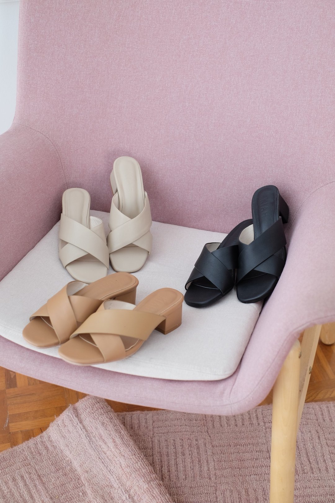 KIAH 31105 : CROSSY SANDALS - 高跟鞋 - 真皮 多色
