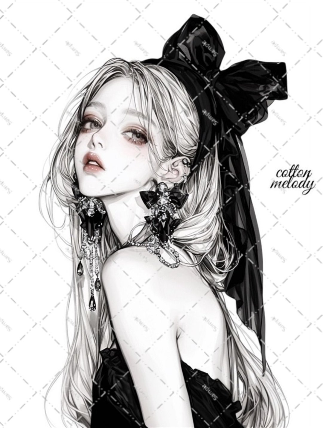 original sticker no.6404 人物贴纸 原创贴纸 人物贴纸 女孩贴纸 原创人物贴纸 - 贴纸 - 纸 