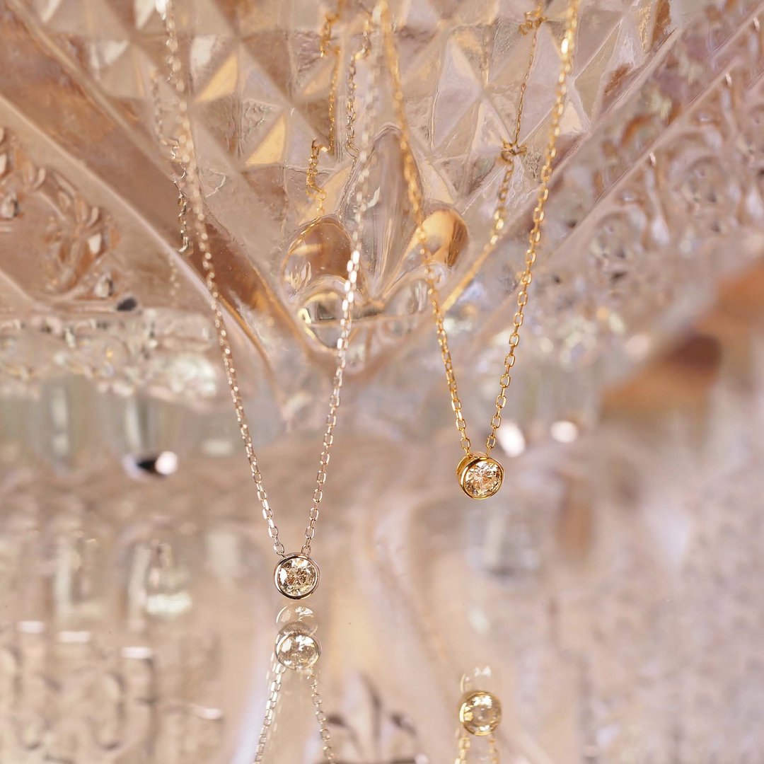 Bezel Necklace | 钻石颈链 | 18K 金 - 项链 - 贵金属 金色