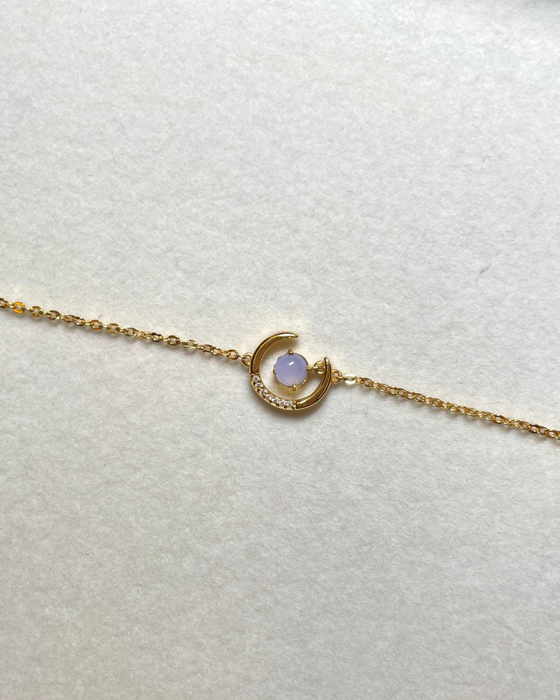 【月光仙子】紫罗兰翡翠(玉)手链 s925纯银 - 手链/手环 - 玉石 紫色