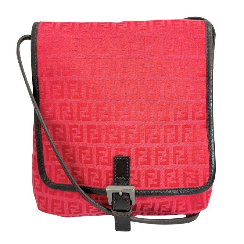 【日本直送】FENDI 经典 FF 缇花系列 帆布肩背包 8BT052 女性用【二手】 - 侧背包/斜挎包 - 棉．麻 粉红色