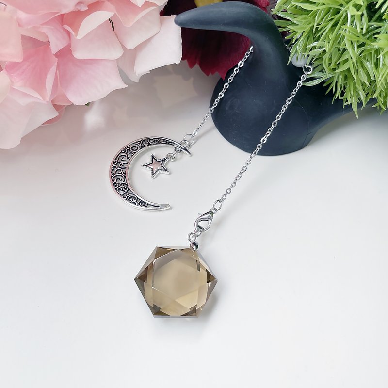 灵摆第一专业品牌 天然 茶水晶  灵摆 项链 吊坠 茶晶 烟水晶 - 项链 - 水晶 咖啡色