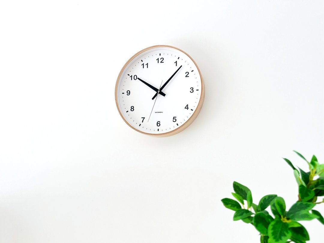 KATOMOKU plywood clock L尺寸 自然色 (km-33L) 挂钟 日本制造 - 时钟/闹钟 - 木头 卡其色