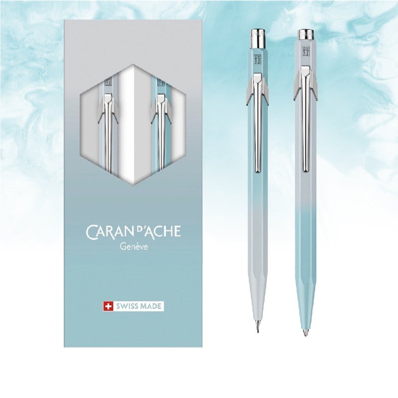 CARAN DACHE 卡塔尔 849 亚洲限量版 对笔组- 蓝色舄湖-原厂正货 - 圆珠笔/中性笔 - 其他金属 蓝色