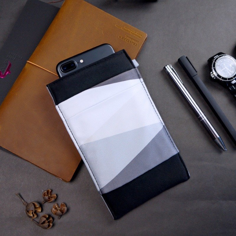 限量 Om几何【黑灰】专利可擦拭手机套 (配件手、颈绳需另加购) - 手机壳/手机套 - 其他人造纤维 黑色