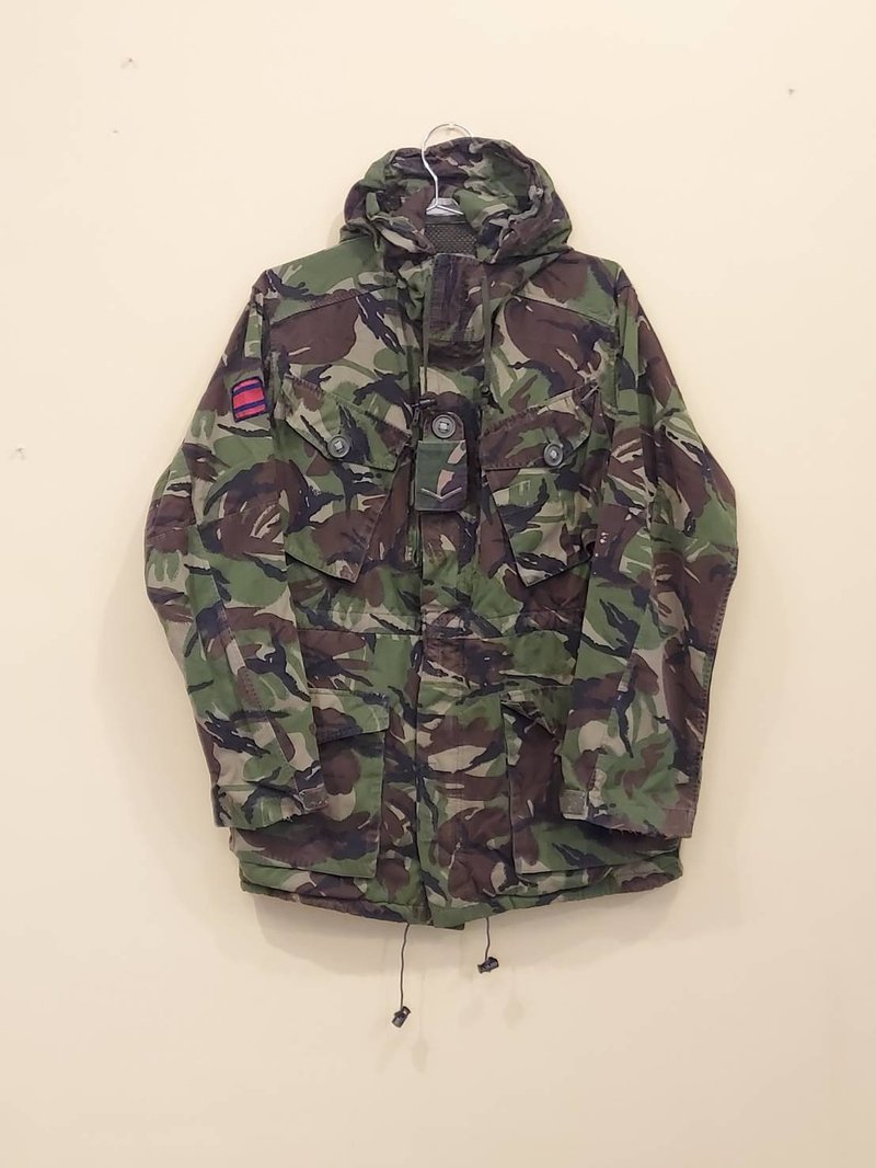 古着老件 英国公发军用 DPM丛林迷彩 立领防风 连帽大衣外套 2号 - 男装外套 - 其他材质 绿色