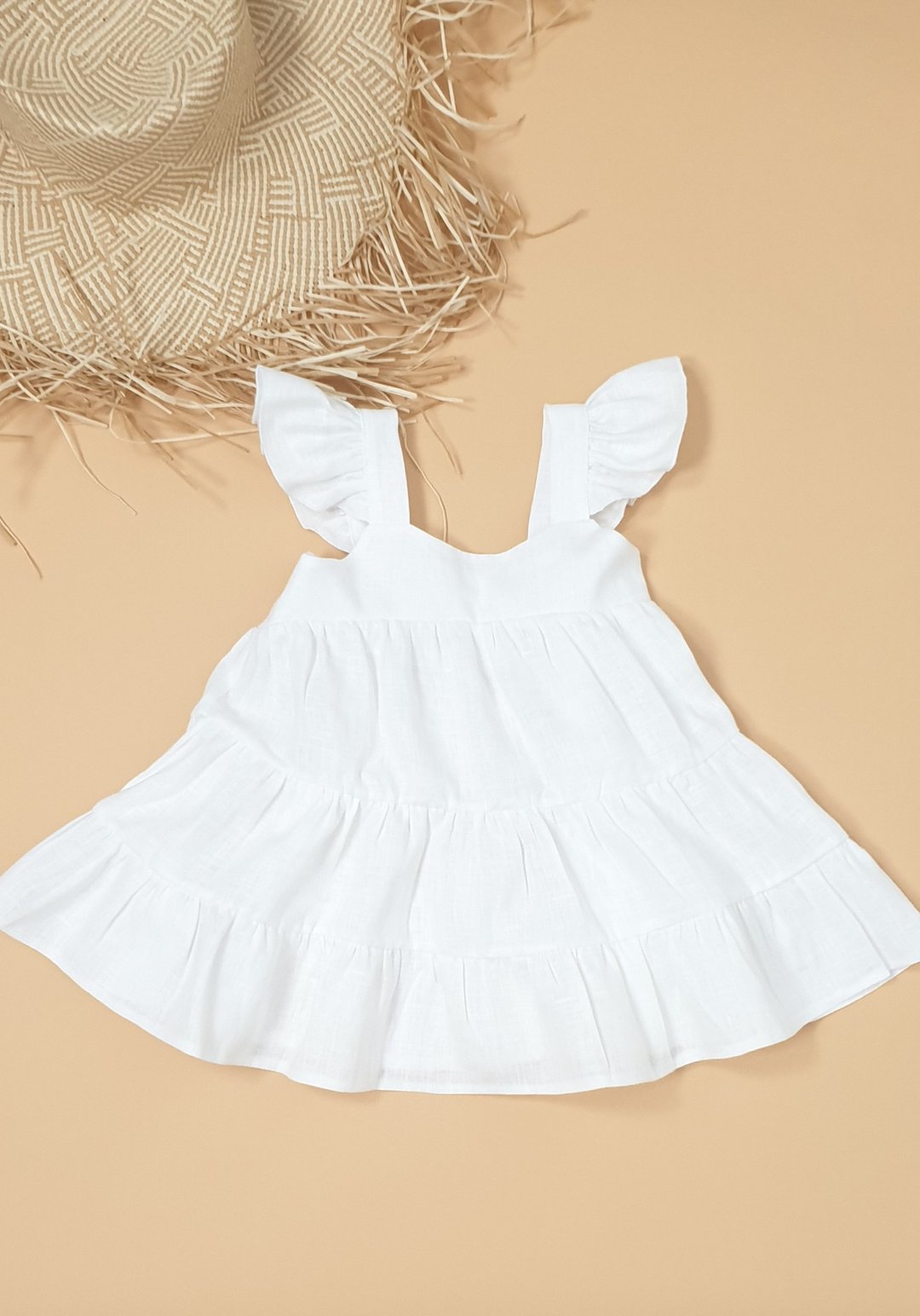 Natural linen boho dress, dress for girl, Easter baby dress, summer baby  dress - 童装礼服/连衣裙 - 棉．麻 多色