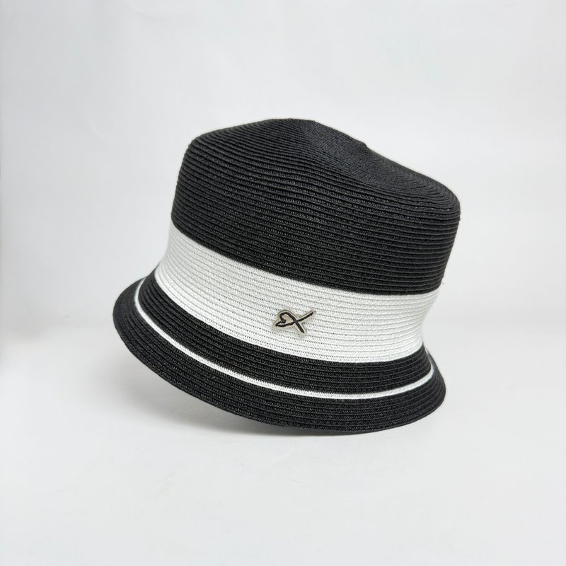 淑女草渔夫帽 - 帽子 - 纸 黑色