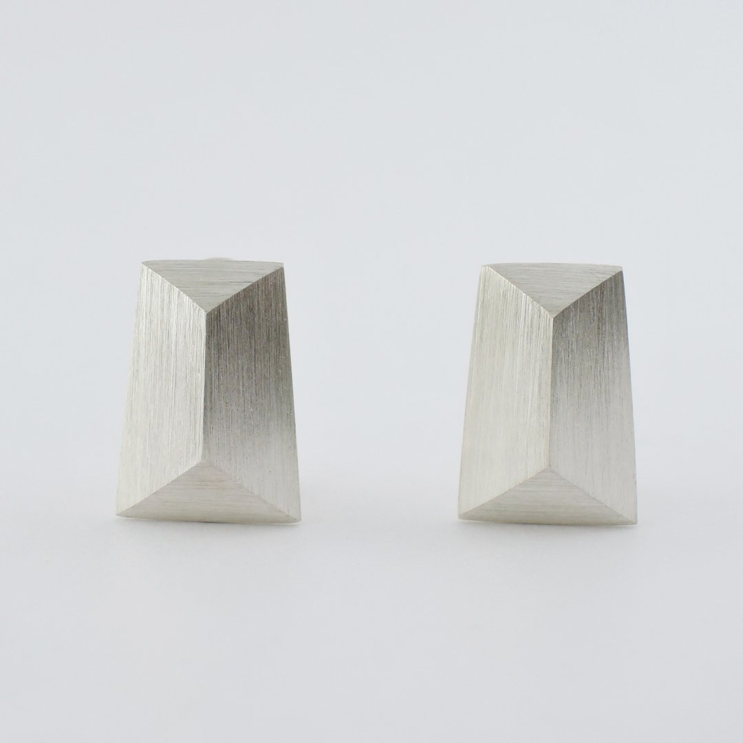 mirror earring = silver 925 ear-clips = - 耳环/耳夹 - 其他金属 灰色