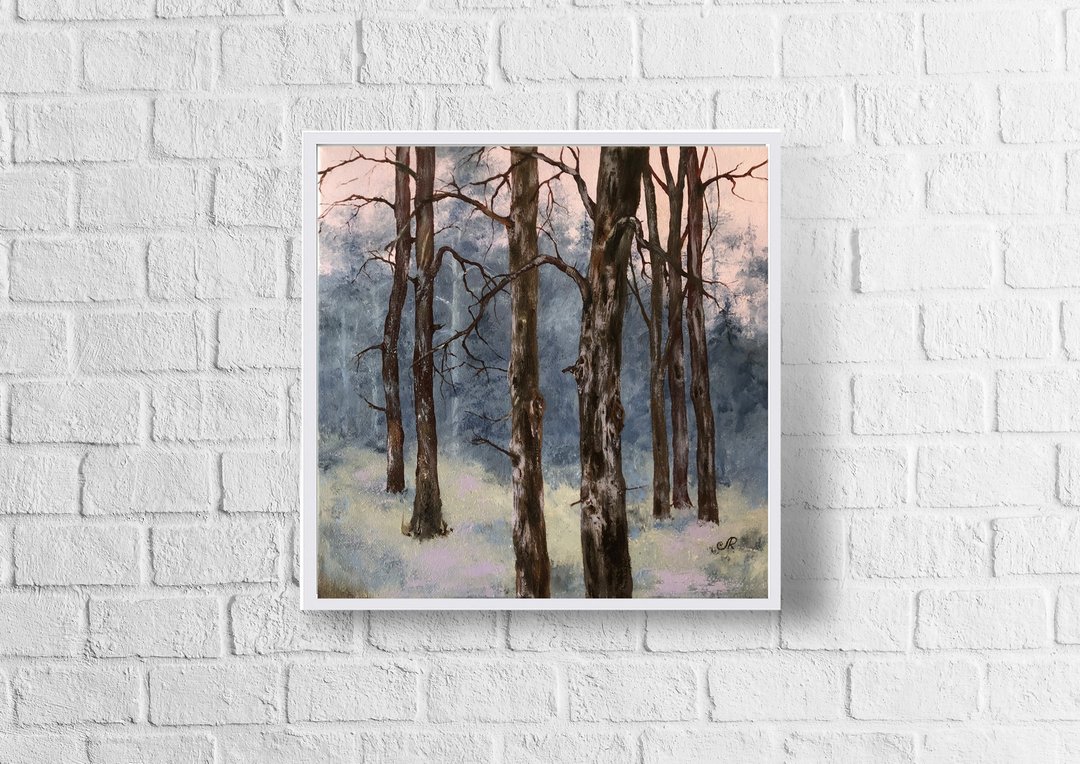 风景油画原始森林画 - 海报/装饰画/版画 - 其他材质 蓝色