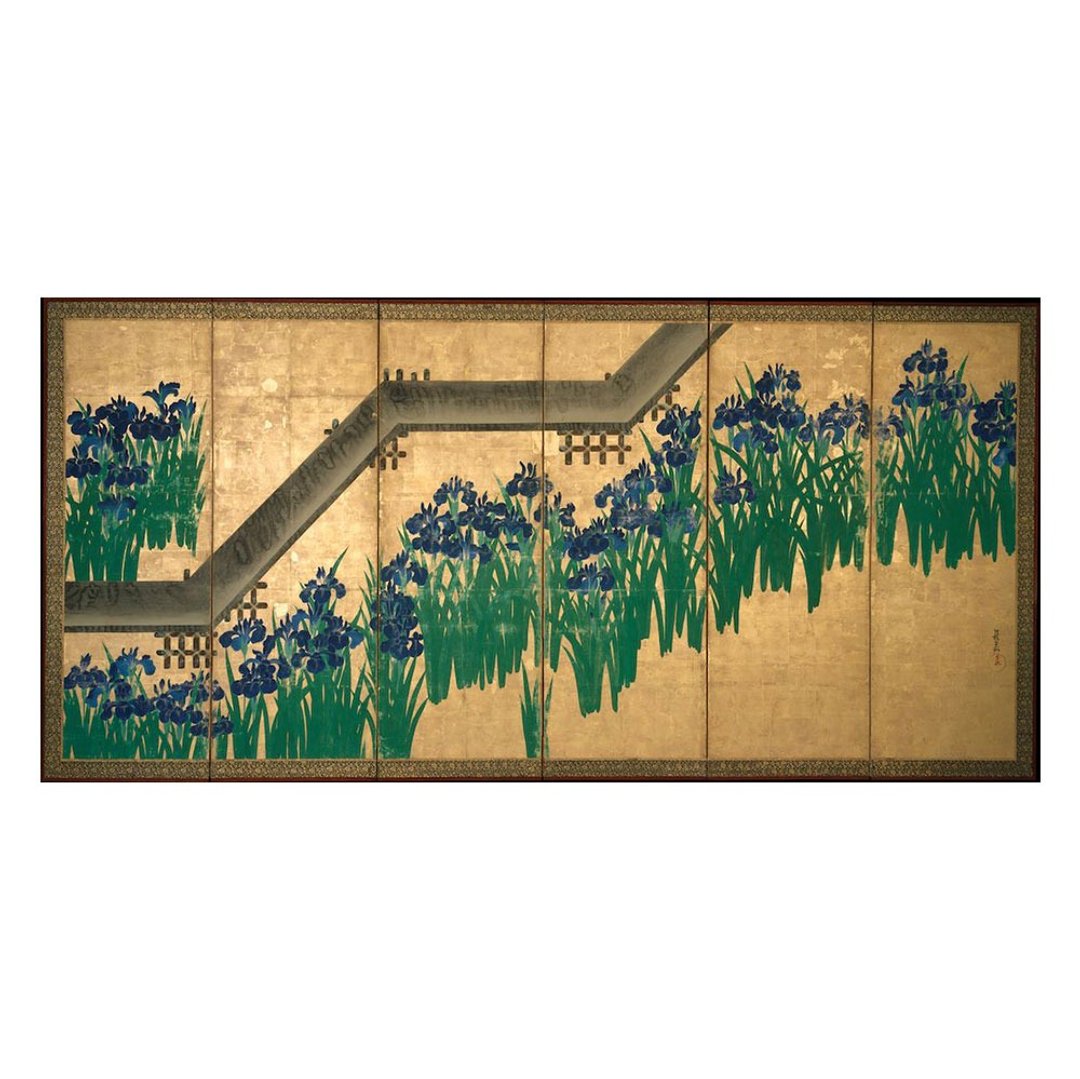 【日本琳派 / 艺术挂画】 尾形光琳  | 八桥图屏风 右 - 海报/装饰画/版画 - 纸 