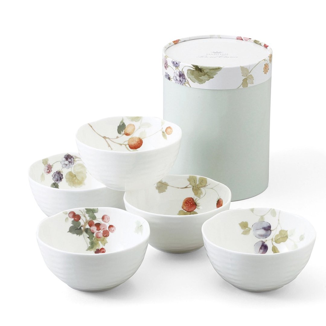 Lucy's Garden 幸福果实骨瓷餐碗5入组(11cm) - 碗 - 瓷 白色