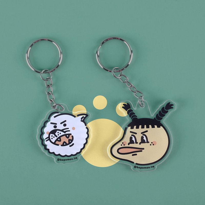 BOPOMOO family (狗子&妹子) 角色吊饰 钥匙圈 可爱风 饰品 Q喔! - 钥匙链/钥匙包 - 压克力 