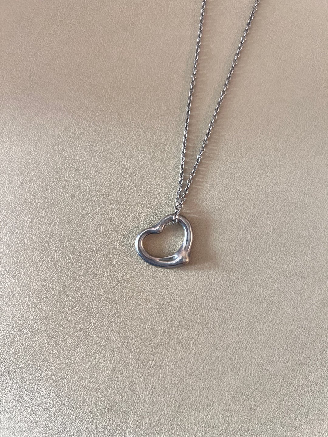 TIFFANY & CO 925 纯银中空心形吊坠颈链 日本中古二手 Vintage - 项链 - 其他金属 银色