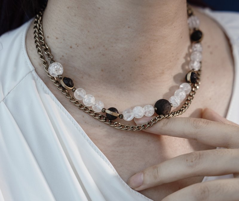 【天然银耀石】蒸汽大陆复古 宇宙星球锁骨链 - 锁骨链 - 其他材质 多色