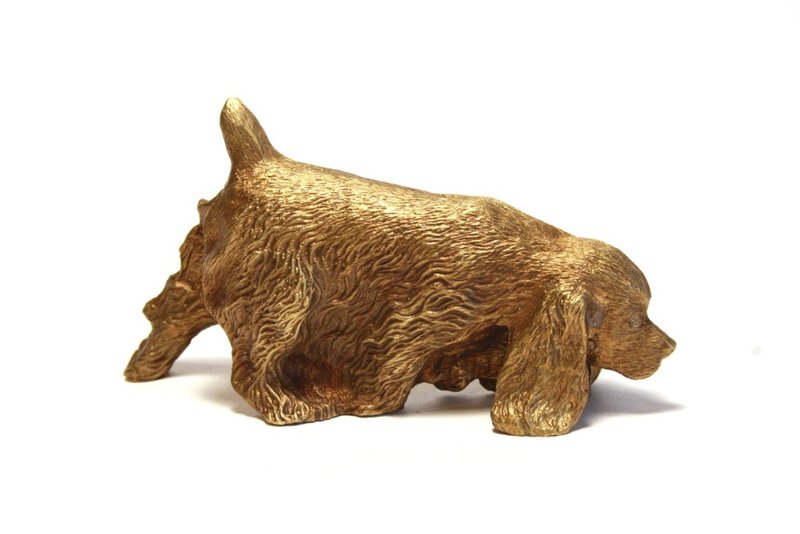 American Cocker Spaniel Dog - realistic bronze statuette - 摆饰 - 铜/黄铜 