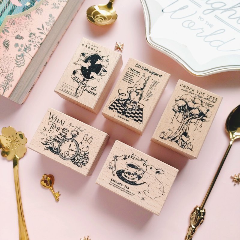 爱丽丝兔子印章 - 印章/印台 - 木头 