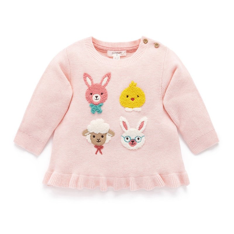 澳洲Purebaby有机棉女童长袖上衣18M ~5T 粉桃针织衫 - 童装上衣 - 棉．麻 