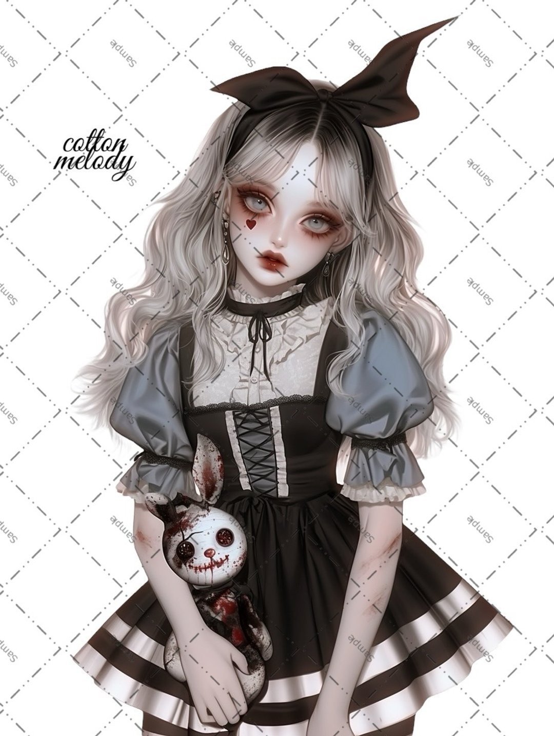 original sticker no.1987 人物贴纸 原创贴纸 原创人物贴纸 装饰贴纸 cotton melody - 贴纸 - 纸 